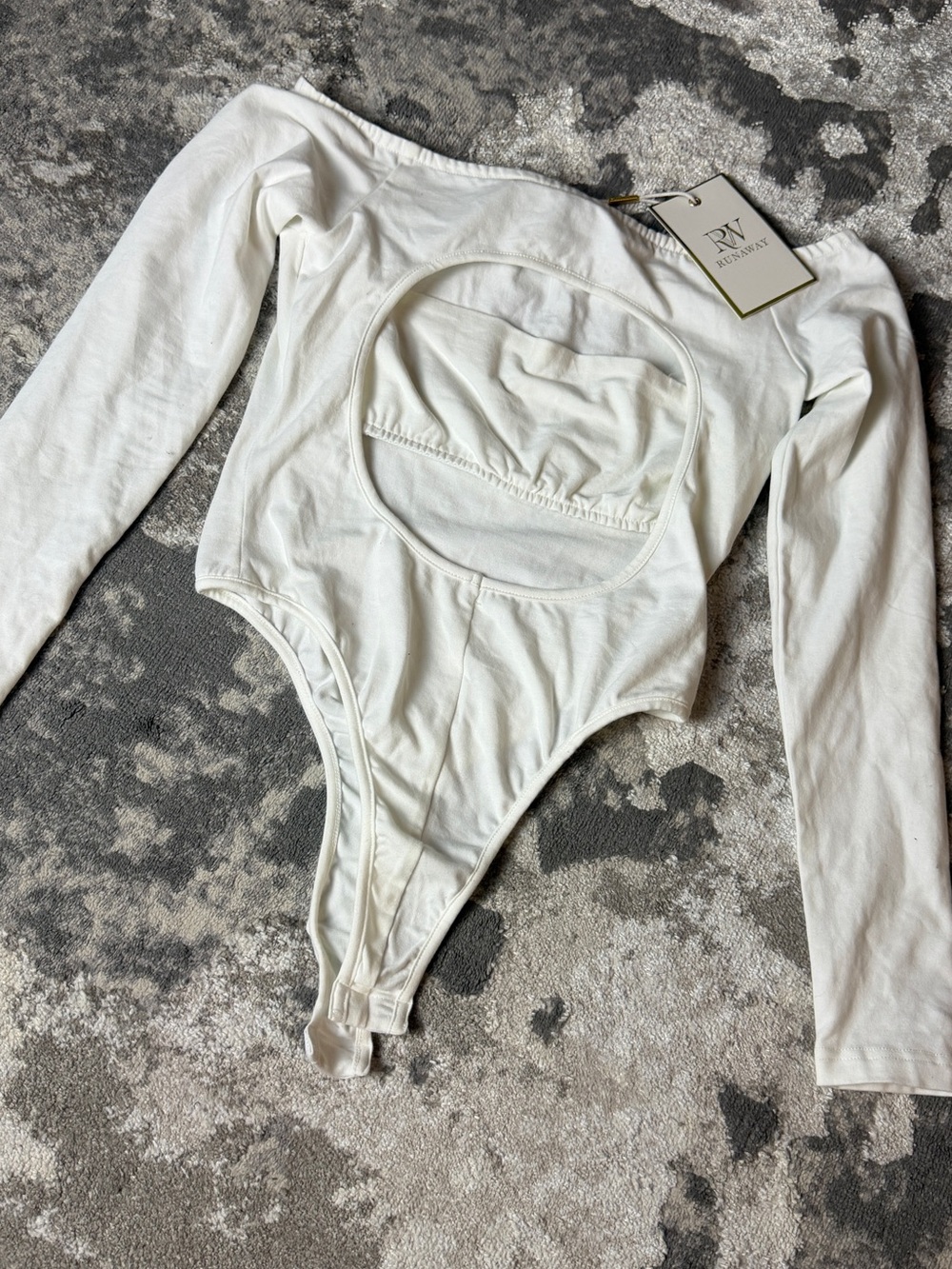 Runaway the Label White Cara Long Sleeve Bodysuit